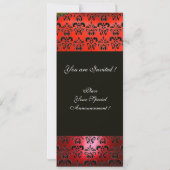 Invitation ROUGE RUBIS ET NOIR DAMAS MONOGRAMME, blanc (Dos)