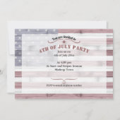 Invitation Rouge rustique Blanc Bleu Bois drapeau américain U (Devant)