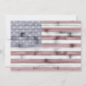 Invitation Rouge rustique Blanc Bleu Bois drapeau américain U (Dos)