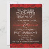 Invitation Rouge rustique et Mariage Brown (Devant)