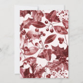 Invitation Rouge rustique Holly avec vacances de Noël photo (Dos)