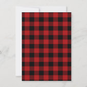 Invitation Rouge Rustique Plaid Buffalo Noir 60e 60 Anniversa (Dos)