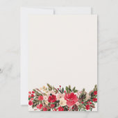 Invitation Rouge rustique vert floral doux hiver 16 (Dos)