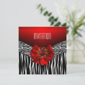 Invitation rouge sauvage noir blanc (Debout devant)