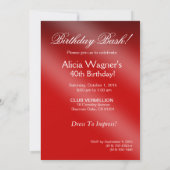 Invitation Rouge scintillant fascinant de l'anniversaire | de (Dos)