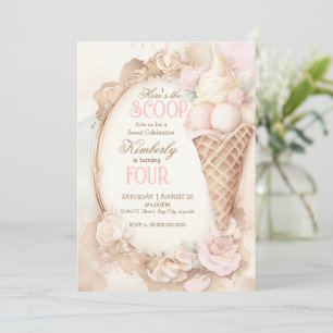 Invitation Rouge social de glace vintage de crème glacée