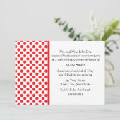 Invitation Rouge sur point Polka blanc (Debout devant)