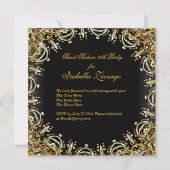 Invitation Rouge Sweet Seize Mascarade Or (Dos)