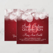 Invitation Rouge Sweet sixteen-Fête (Devant / Derrière)