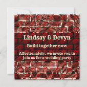 Invitation Rouge taché ou rayures sur grate ou en brique effe (Devant)