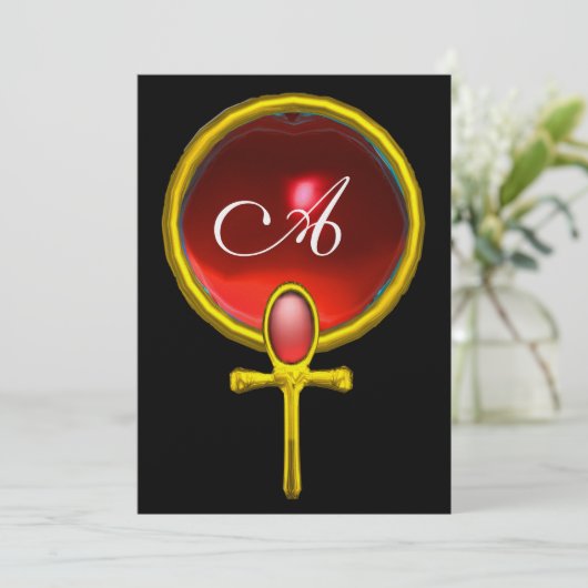 Invitation ROUGE TALISMAN RUBY MONOGRAS noir clair (Debout devant)