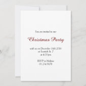 Invitation Rouge tartan Noël plaid vacances hiver motif (Dos)