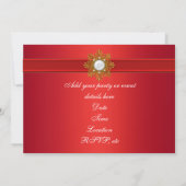 Invitation Rouge Toutes Occasions Fête Rouge (Dos)