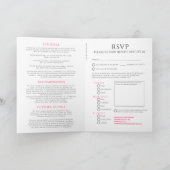 Invitation Rouge tulipes coeur mariage tout-en-un plié (Intérieur)