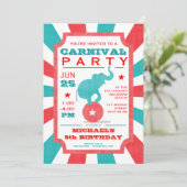 Invitation Rouge | Turquoise Carnival Party Big Top Anniversa (Debout devant)