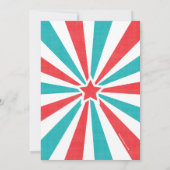 Invitation Rouge | Turquoise Carnival Party Big Top Anniversa (Dos)