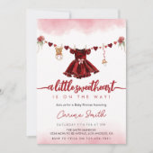 Invitation Rouge Un petit Baby shower de Saint Valentin (Devant)