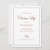Invitation Rouge Vert Blanc Élégance Classique | Fête de Noël (Devant)