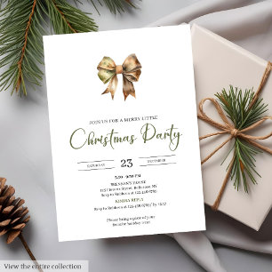 Invitation Rouge Vert Bohème Minimaliste Fêtes de Noël