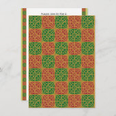 Invitation Rouge Vert Fleur de Lis Custom Holiday 4.5x6.25 (Devant / Derrière)