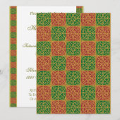 Invitation Rouge Vert Fleur de Lis Fête Personnalisée 5.5x7.5 (Devant / Derrière)