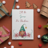 Invitation Rouge vert Gnome Holly Berry Poinsettia aquarelle