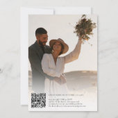 Invitation Rouge vert hiver Floral photo Qr code Mariage (Dos)