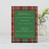 Invitation rouge vert noir écossais celtique tartan mariage (Debout devant)