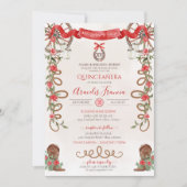 Invitation Rouge Vert Rustique Bohème Occidental Charra Quinc (Devant)