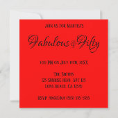 Invitation Rouge vif et noir, impression de baiser, fabuleux (Dos)