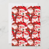 Invitation Rouge Vintage Père Noël Tartan Plaid Noël (Dos)