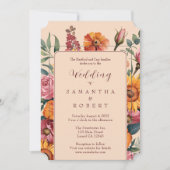 Invitation Rouges d'automne Golds Floral Mariage de automne f (Devant)