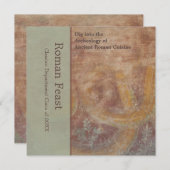 Invitation Rouges élégants de Pompeii, festin romain de verts (Devant / Derrière)