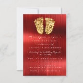 Invitation Rouges en tapis or Baby shower Royal Pieds Garçon (Devant)