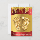 Invitation Rouges en tapis or Baby shower Royal Pieds Garçon (Dos)