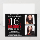 Invitation Rouges modernes et noircissent 2 la partie du (Devant / Derrière)