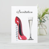 Invitation Rouges Stiletto Corkvis Heel et Champagne Flute I (Debout devant)