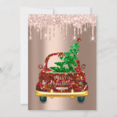 Invitation Rouges voiture Noël Brunch Tree Rose Drives (Dos)