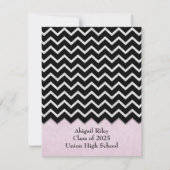 Invitation rougeur noir chevron-rose (Devant)