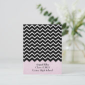 Invitation rougeur noir chevron-rose (Debout devant)