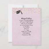 Invitation rougeur noir chevron-rose (Dos)