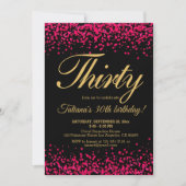 Invitation Rougissent anniversaire de parties scintillantes (Devant)