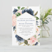 Invitation Rougissent et épouser floral d'aquarelles de (Debout devant)