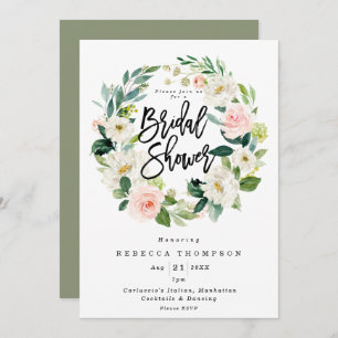 Invitation rougissent et la douche nuptiale moderne de boho