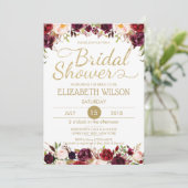 Invitation Rougissent la Fête de la mariée florale RSVP de (Debout devant)