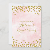 Invitation Rougissent la Fête de la mariée rose de confettis (Devant)