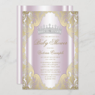 Invitation Rougissent la princesse rose baby shower de
