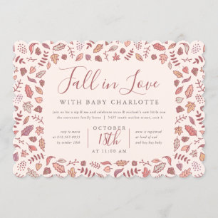 Invitation Rougissent l'automne rose dans le Sip de baby
