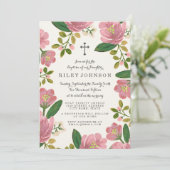 Invitation Rougissent le baptême de bouquet (Debout devant)