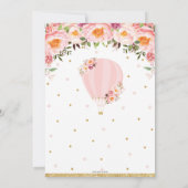 Invitation Rougissent le bébé chaud floral de baby shower de (Dos)